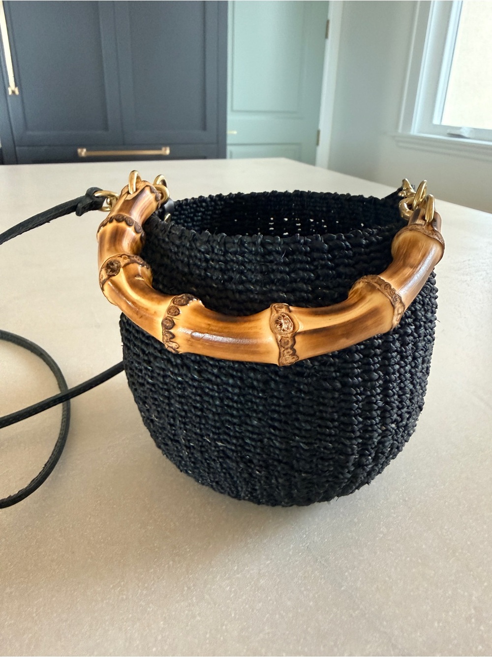 Clare V. Black Petit Pot de Miel Basket Bag with Bamboo Handle - Like New - Picture 7 of 15